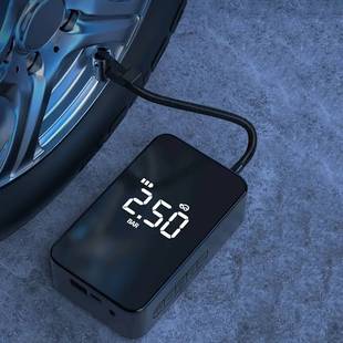 新款全触屏便携式迷你车载充气泵自行电动轮胎气泵手持无线充电数