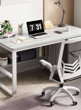 电脑台桌办公桌简约带抽屉书桌式51926用桌椅组合卧室学生学习家