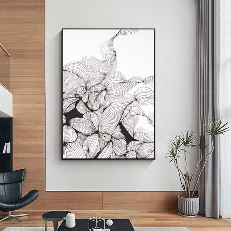 入户门厅玄关走廊装饰画酒店竖版水墨挂画抽象现代简约客厅墙画图片