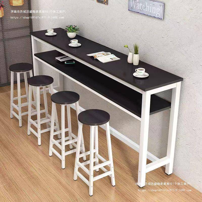 靠家墙双层吧台桌双用客阳台隔断层吧OIF台高脚桌靠窗厅长条桌窄