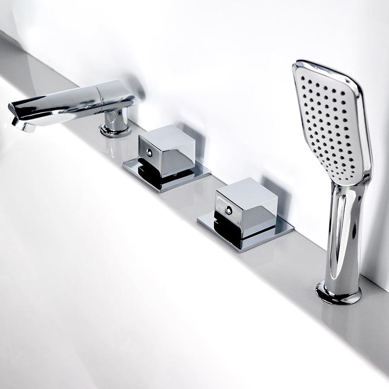 0龙A全铜冷体热水浴缸头分式坐式缸边式F76HJSJJ四件五件套浴缸瀑