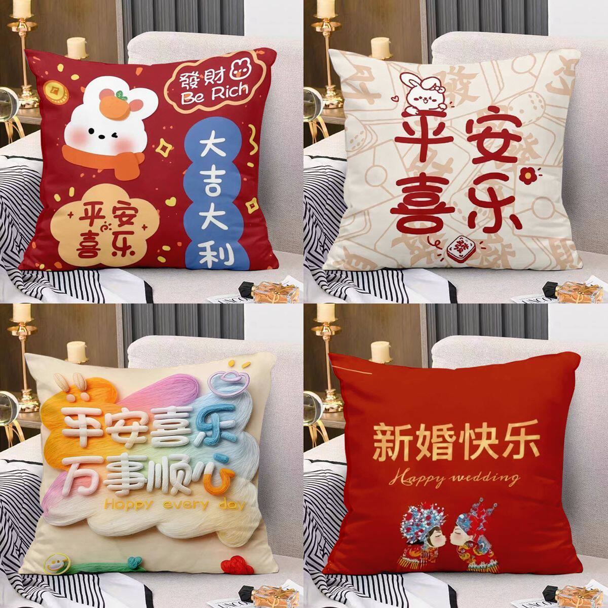 网红公主发财粉色卧室午休沙发拆洗枕头靠垫闺蜜学生日礼物枕套