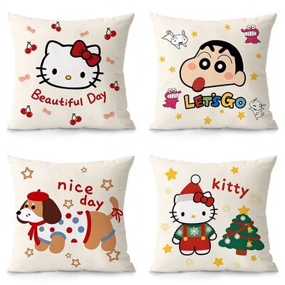 卡通kitty可爱感抱枕床头靠枕客厅沙发装饰抱枕套靠垫腰靠垫