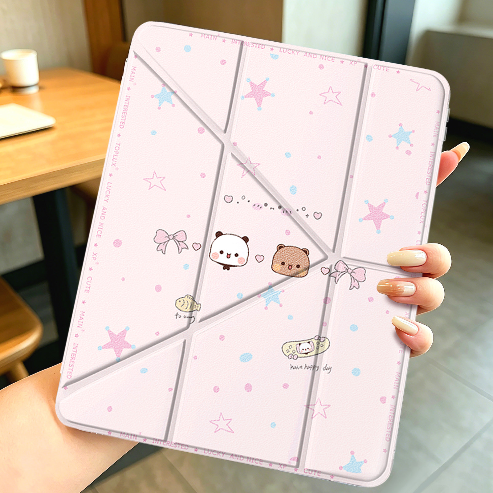 适用小米9promax手机壳pad9一二布布8pro亚克力7spro防弯6带笔槽3+y折5适用红米redmipad2pro保护壳2SE卡通m7