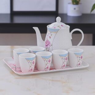 大容量家用托盘具带陶瓷冷水壶耐热水杯水 客厅简约婚庆茶壶套装