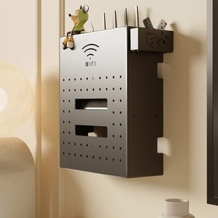 插座机顶盒电视机WiFi路由器壁挂光猫家用遮挡箱托架墙上子收纳盒