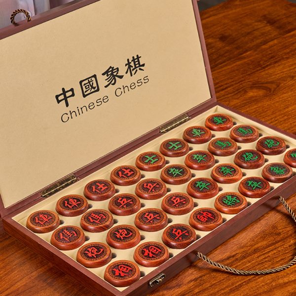 象棋中国象棋儿童实木带木质棋盘学生非螺钿象棋大号便携榉木棋子