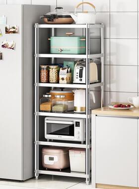 厨房不锈钢置物架30公分宽35cm40x50长夹缝55窄60x60厘米微波炉架