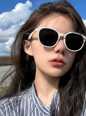 新款大框墨镜女ins高级感白色韩版网红街拍防晒眼镜圆脸显瘦太阳