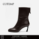 cotemp Regalo Boots高跟中筒靴马蹄跟踝靴圆头小细跟短靴女