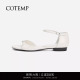细带高跟鞋 cotemp 一字带扣露趾鞋 手工搭扣胎平底凉鞋 Bahati