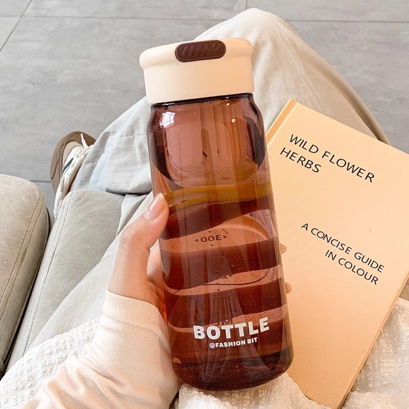 小众设计感刻度塑料水杯男女简约车载便携带过滤泡茶随手杯