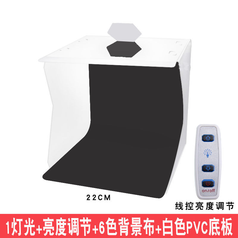 LED小型摄影棚22cm摄影棚淘拍摄背景摄影棚亮度调节6色背景布