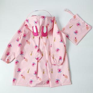 出口韩国儿童雨衣2024新款 轻薄速干男女童小学生幼儿园宝宝防雨服
