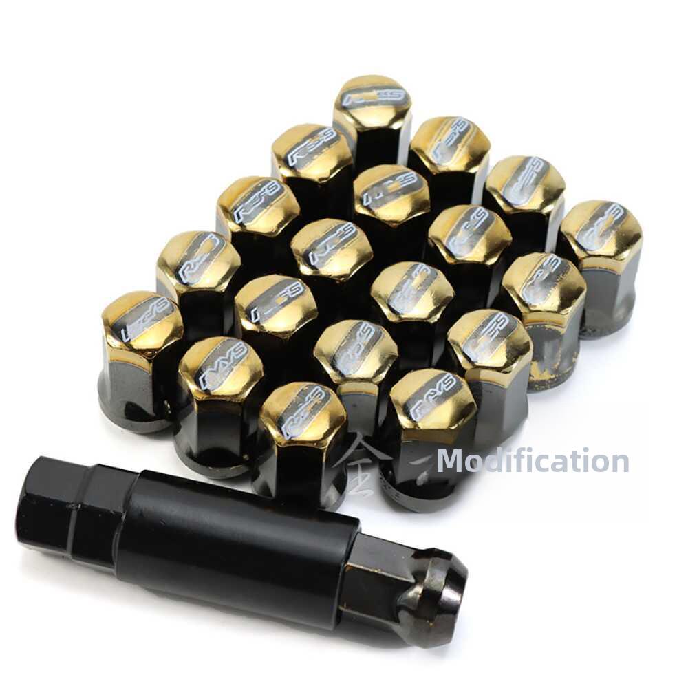 汽车钛金外六角轮毂螺丝马六福克斯现代改装通用螺母锻造钢铁螺帽