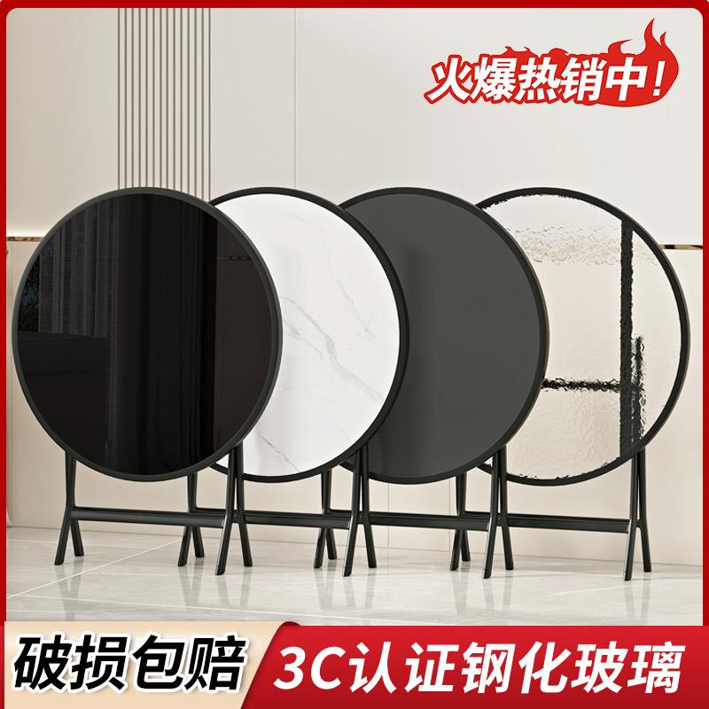 简易折叠桌家用小户型出租屋饭桌圆桌户外阳台吃饭桌子折叠小圆桌