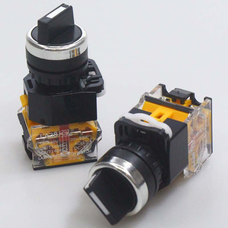 10只转换开关la38-11x2 20x3旋钮开关2档3档22mm二挡三档短柄按钮