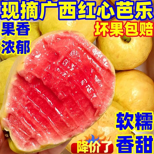 广西软糯红心芭乐双拼水果应季新鲜白番石榴脆甜胭脂红整箱鸡屎果
