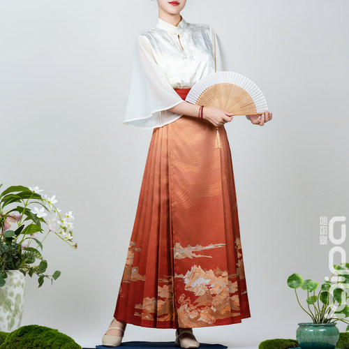 爱奇葩iqipa 绮丽秀岳中式国风马面裙女2026秋季高级汉服半身裙