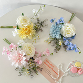 原创设计轻奢高端花束花艺摆件DIY插花仿真花餐桌花摆花装 饰花