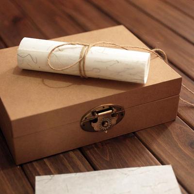 复古空白牛皮纸盒子 ins风小号礼物收藏硬纸盒精品包装高档礼品盒