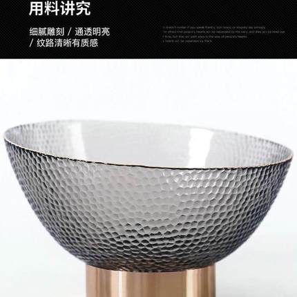玻璃轻奢水果盘子家用客厅茶几托盘现代简约供果果盘收纳专用供盘