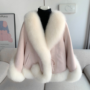 pu皮羽绒服女2025新款皮毛一体显瘦小个子保暖大衣外套时尚百搭