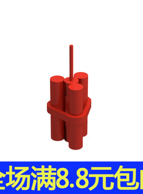 积木人仔64728红色投掷物塑胶2厘米配件 小颗粒积木人仔穿戴品