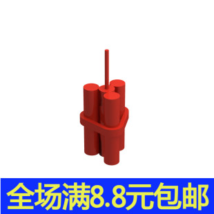 积木人仔64728红色投掷物塑胶2厘米配件 小颗粒积木人仔穿戴品