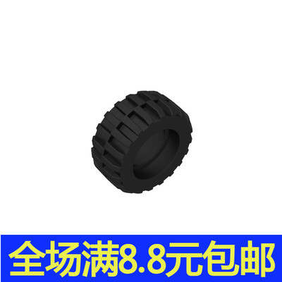 兼容国产92402小颗粒积木配件 30.4x14mm轮胎 汽车轮皮30391轮子