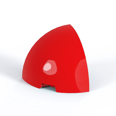 兼容积木5906 2x2x1.66 弧形转角砖 中空 白 6556056 小颗粒零件