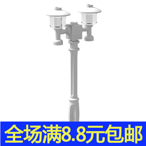 路灯拼插积木零件 兼容国产11062 2x2x7路灯城市场景街景国产MOC
