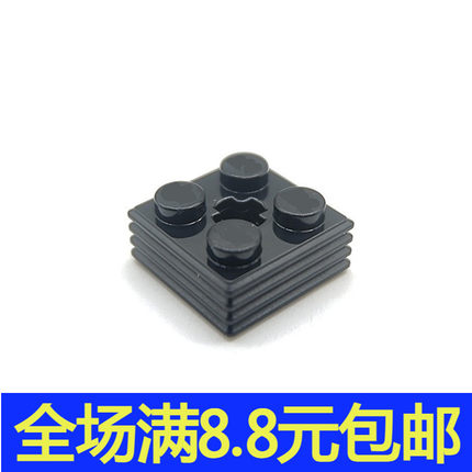 小颗粒积木兼容国产MOC 71752 2*2条纹轴孔砖零配散件拼装玩具