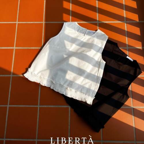 LIBERTA 「黑白乐章」木耳边无袖背心