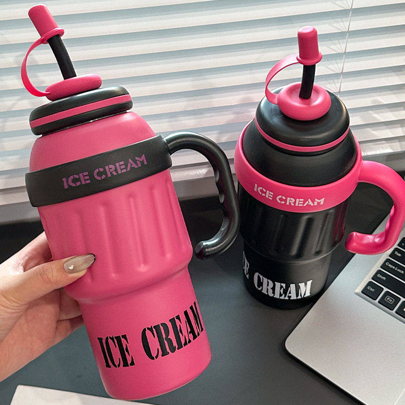 夏季冰霸杯316不锈钢吸管水杯真空双层手柄大容量大容量水杯,餐饮具,吸管杯,淘宝优惠券,粉丝福利购,淘宝优惠卷