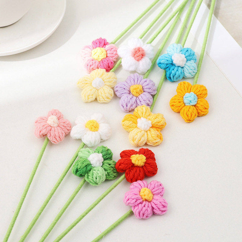 仿真花头毛线小泡芙手工钩针花手工编织教师节礼物家居装饰假花,家居饰品,仿真花/假花,淘宝优惠券,粉丝福利购,淘宝优惠卷
