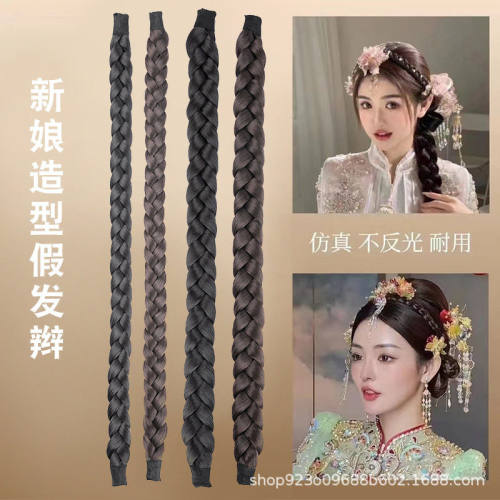 2025新款时尚防滑压发发箍假发麻花辫子头饰女发带发饰百搭饰品