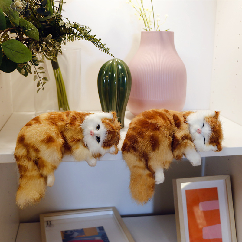 仿真猫咪动物模型家居摆件创意软装装饰静态模型小猫玩偶摄影道具