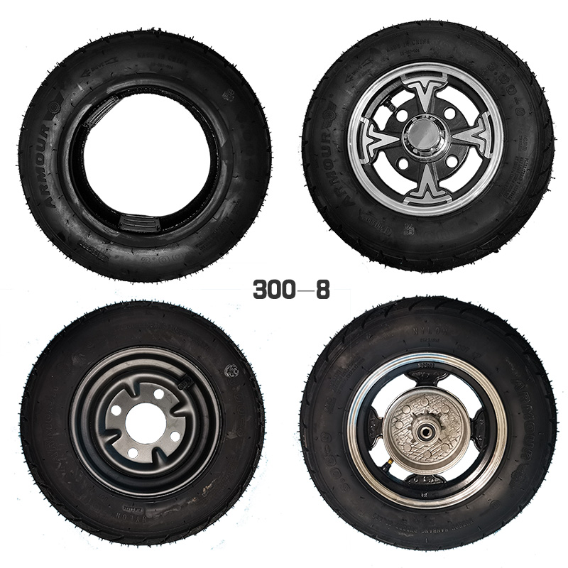 电动三轮车300-8真空胎轮毂铝轮钢圈手推车轮胎老年乐休闲车轮胎