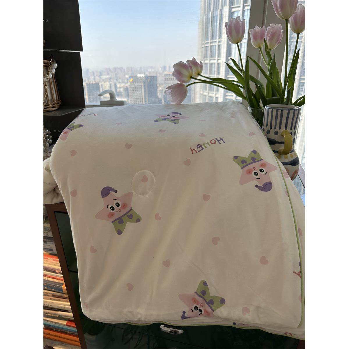 A类针织夏凉被可爱海星裸睡薄被子云柔被空调被被芯可机洗超柔软,床上用品,化纤被,淘宝优惠券,粉丝福利购,淘宝优惠卷