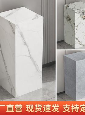 大理石雕塑底座摆台玄关岩板电视柜旁边落地客厅高端摆件底基座台