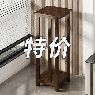 客厅电视柜两边摆设花架实木中式花台阳台家用落地式室内置物架多