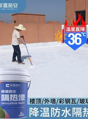 隔热防水涂料屋顶漏水补漏胶白色防水胶楼顶外墙彩色钢瓦防晒隔热