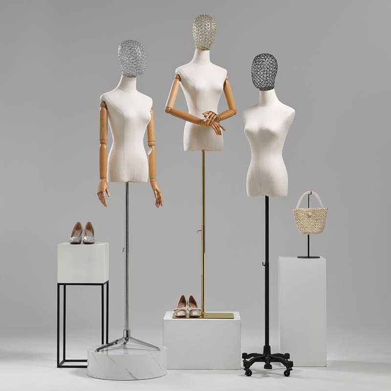 服装店模特道具女半身人体婚纱展示架女装橱窗人台镂空头模特架子