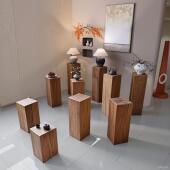 原木根雕民宿花架沙发边几木桩复古实木墩子角几树桩底座酒店摆件