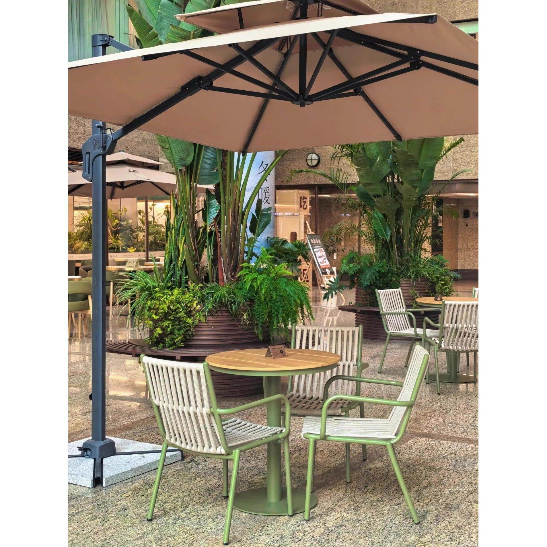 餐饮户外藤椅酒店咖啡厅商业街餐厅室外外摆椅奶茶店桌椅防水防晒