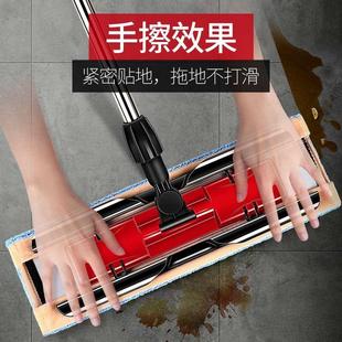 美丽雅平板拖把夹布家用瓷砖清洁吸水拖地神器懒人地拖托把一拖净