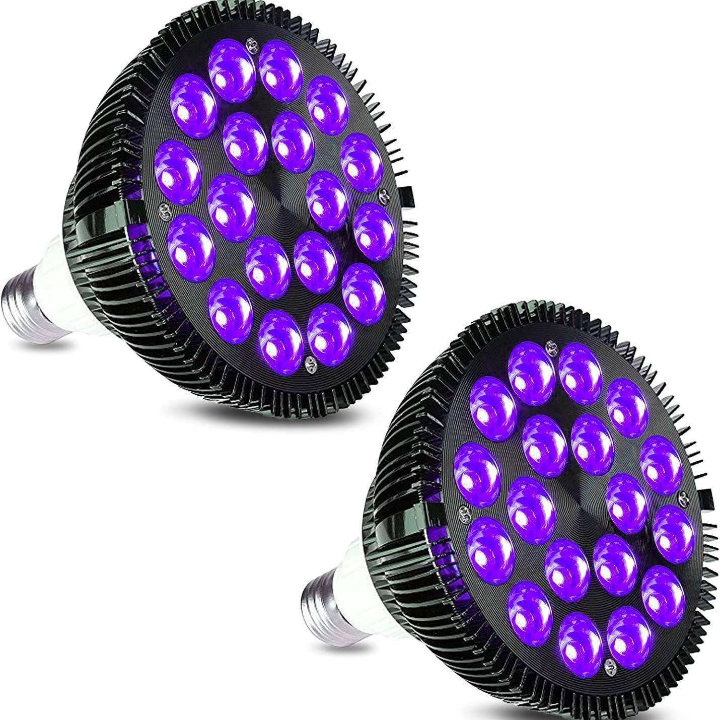 黑灯par38UV紫光灯E27E26灯头胶水固化灯85-265V