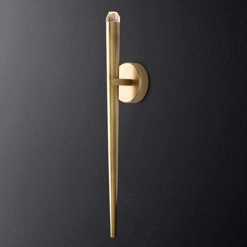 RH水晶铜壁灯轻涩简约壁灯设计师款北欧创意个性造型走廊过道床头