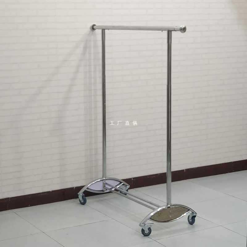 ft服装店衣架展示架伸缩折叠单杠龙门架单杠落地式架子中岛架带轮